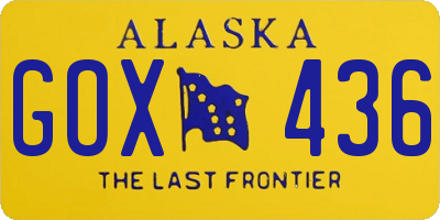 AK license plate GOX436