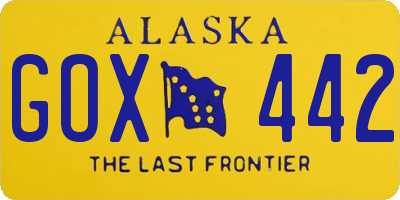 AK license plate GOX442