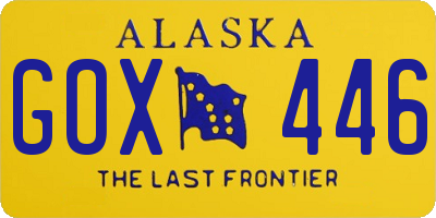 AK license plate GOX446