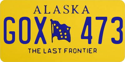 AK license plate GOX473
