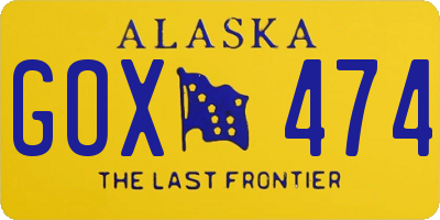 AK license plate GOX474