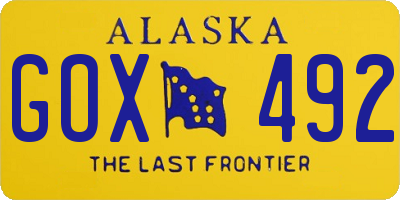 AK license plate GOX492