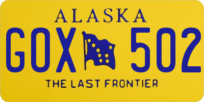 AK license plate GOX502