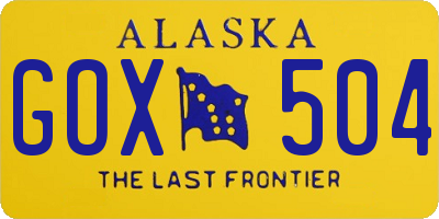 AK license plate GOX504