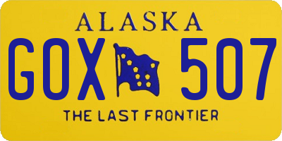 AK license plate GOX507