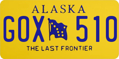AK license plate GOX510
