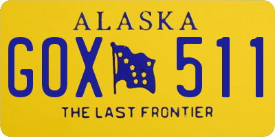 AK license plate GOX511