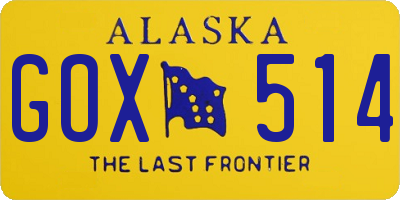 AK license plate GOX514