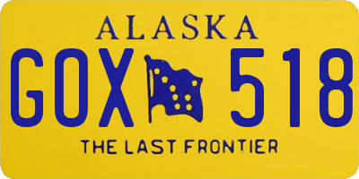 AK license plate GOX518