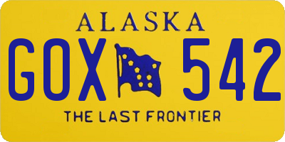 AK license plate GOX542