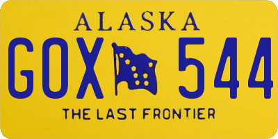 AK license plate GOX544