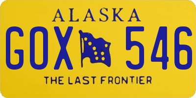AK license plate GOX546