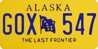 AK license plate GOX547