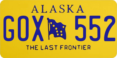 AK license plate GOX552