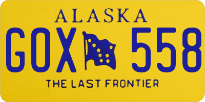 AK license plate GOX558