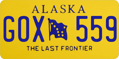 AK license plate GOX559