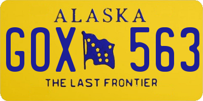 AK license plate GOX563