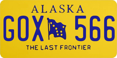 AK license plate GOX566