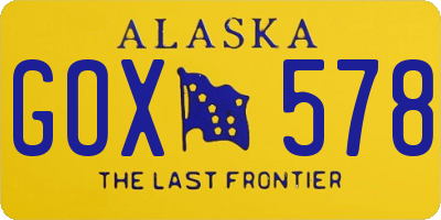 AK license plate GOX578