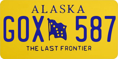 AK license plate GOX587