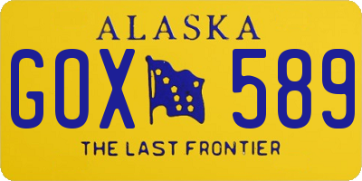 AK license plate GOX589