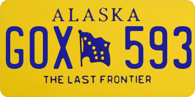 AK license plate GOX593