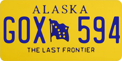 AK license plate GOX594