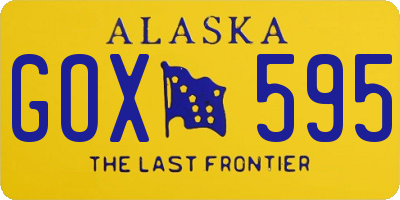 AK license plate GOX595