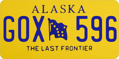 AK license plate GOX596