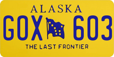 AK license plate GOX603