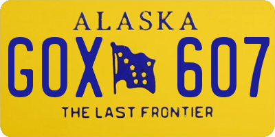 AK license plate GOX607