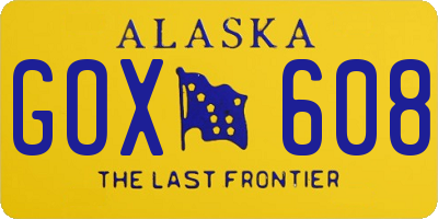 AK license plate GOX608