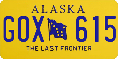 AK license plate GOX615