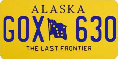 AK license plate GOX630