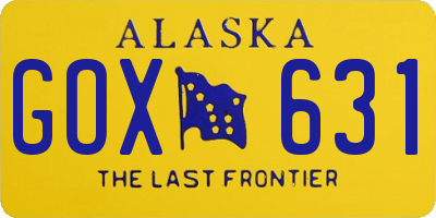 AK license plate GOX631