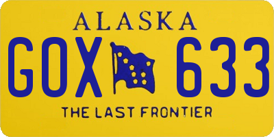AK license plate GOX633