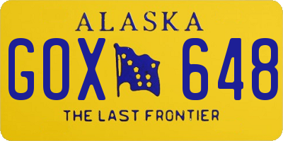 AK license plate GOX648