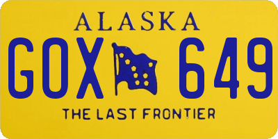 AK license plate GOX649