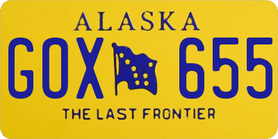 AK license plate GOX655