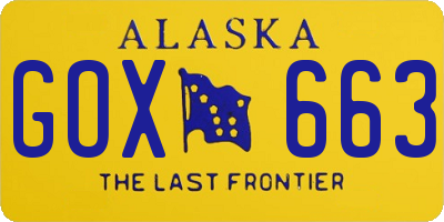 AK license plate GOX663