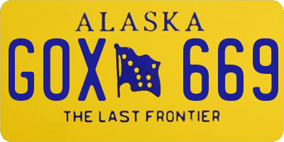 AK license plate GOX669