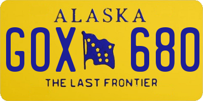 AK license plate GOX680