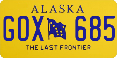 AK license plate GOX685
