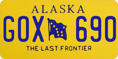 AK license plate GOX690