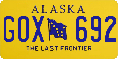 AK license plate GOX692