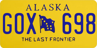 AK license plate GOX698