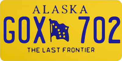AK license plate GOX702