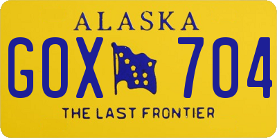 AK license plate GOX704