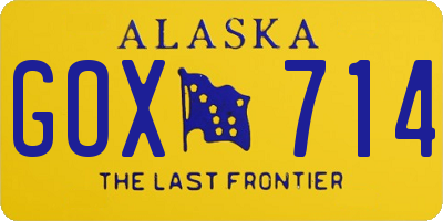 AK license plate GOX714