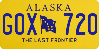 AK license plate GOX720